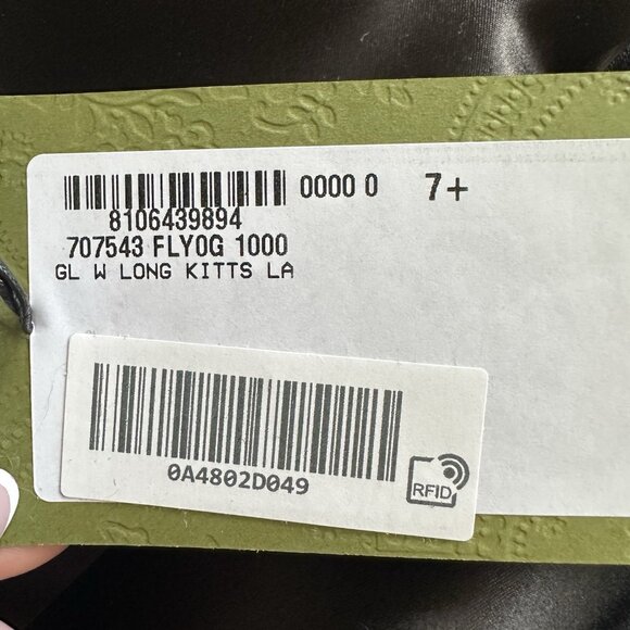 NWT GUCCI Gloves Satin Black GG Logo Sz M 7.5 100% Authentic - Picture 9 of 9